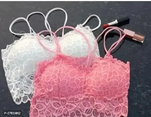 Stylish Multicoloured Net Solid Bras For Women