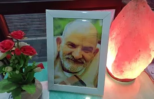 Neem karoli Baba (Neeb Karori) Religious Photo Framed for Wall, Table, Mandir, Home and Office (12.5 x 9 inch) 01-thumb1