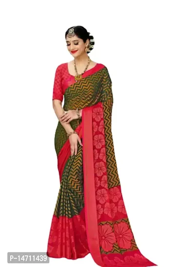 STAR COLLECTION Cotton Triangle Print Saree-thumb0