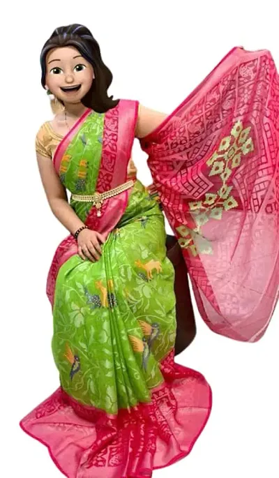 Stylish Women Chiffon Saree with Blouse piece