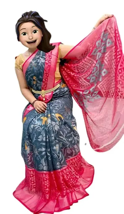 Stylish Women Chiffon Saree with Blouse piece