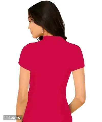 Elegant Pink Cotton Blend Solid Regular Length Top For Women-thumb2