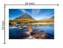 Sticker Studio Mountain with River Wall Poster (PVC Vinyl,Size - 24 x 18 Inch) Medium-thumb1