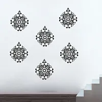 Sticker Studio PVC Vinyl Lakshmi Motif Wall Sticker (Black, Surface Covering Area - 180 x 150 cm) - 6 Qty-thumb2