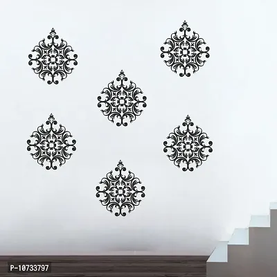 Sticker Studio PVC Vinyl Lakshmi Motif Wall Sticker (Black, Surface Covering Area - 180 x 150 cm) - 6 Qty-thumb3