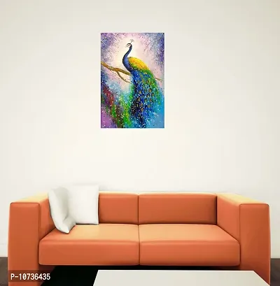 Sticker Studio Peacock Canvas Art Painting, MDF Wood - Print Laminated Frame, Perfect For Home Decor And Wall Decorations ? Gift Item - Pack of 1 (size - 12 x 18 inches) Multicolour-thumb3