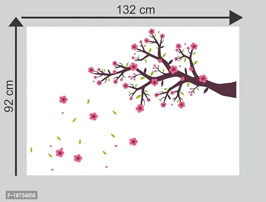 Wall Sticker (Pink Flower,Surface Covering Area - 91*129 cm), Sticker for Wall-thumb3