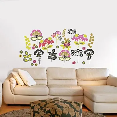 Sticker Studio Flowers Wall Sticker (PVC Vinyl,Size -88 cm X 43 cm)