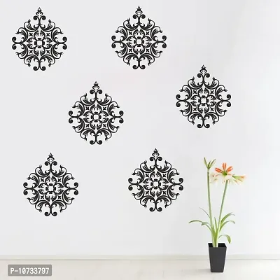 Sticker Studio PVC Vinyl Lakshmi Motif Wall Sticker (Black, Surface Covering Area - 180 x 150 cm) - 6 Qty-thumb5