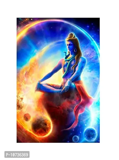 Sticker Studio Shiva Canvas Art Painting, MDF Wood - Print Laminated Frame, Perfect For Home Decor And Wall Decorations ? Gift Item - Pack of 1 (size - 12 x 18 inches) Multicolour-thumb0