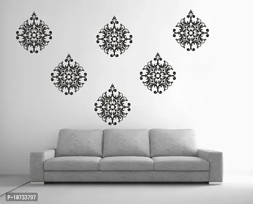 Sticker Studio PVC Vinyl Lakshmi Motif Wall Sticker (Black, Surface Covering Area - 180 x 150 cm) - 6 Qty-thumb4