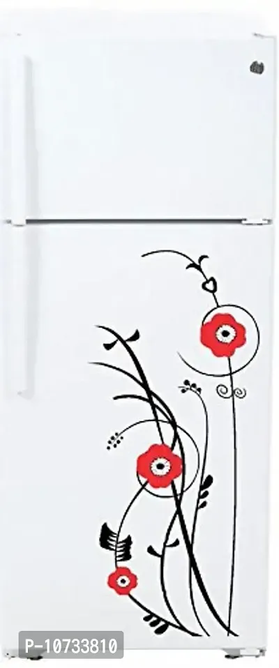 Sticker Studio Flowers Design Fridge Sticker (PVC,Vinyl,Size - 40 cm X 88 cm)
