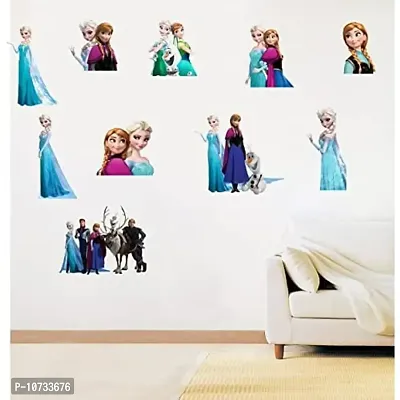 Sticker Studio PVC Vinyl Frozen Team Cartoon Wall Sticker (88 x 76 cm)-thumb2