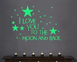 Sticker Studio Glow in The Dark I Love Moon Radium Night Glow Wall Sticker-thumb4