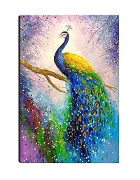 Sticker Studio Peacock Canvas Art Painting, MDF Wood - Print Laminated Frame, Perfect For Home Decor And Wall Decorations ? Gift Item - Pack of 1 (size - 12 x 18 inches) Multicolour-thumb1