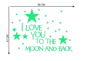 Sticker Studio Glow in The Dark I Love Moon Radium Night Glow Wall Sticker-thumb2