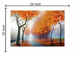 Generic Vinyl Landscapes Wall Sticker, 23.62 x 0.39 x 17.71 Inches, Multicolour-thumb1