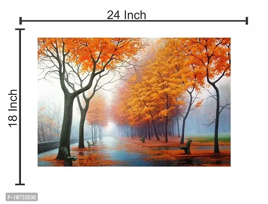 Generic Vinyl Landscapes Wall Sticker, 23.62 x 0.39 x 17.71 Inches, Multicolour-thumb2