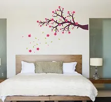 Wall Sticker (Pink Flower,Surface Covering Area - 91*129 cm), Sticker for Wall-thumb1