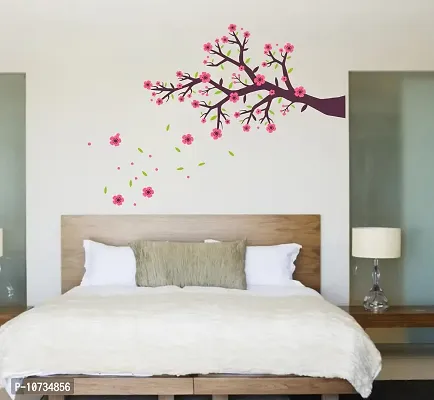 Wall Sticker (Pink Flower,Surface Covering Area - 91*129 cm), Sticker for Wall-thumb2