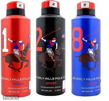 Beverly Hills Polo Club Mens Deodorant No. 1  No. 2- Pack Of 2 (175ml Each)-thumb0