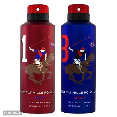 Beverly Hills Polo Club Sports No.1 & No.8 Deodorant Combo Pack for Men, 175 ml-thumb0