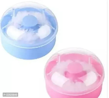2Pcs Baby Body Cosmetic Powder Puff Body Powder Puff And Container Multicolor 2 Pcs Set-thumb0