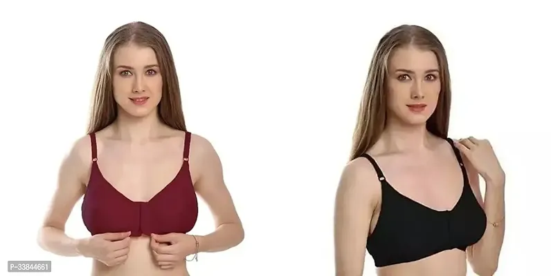 StylishCotton Solid Bras For Women Pack Of 2-thumb0