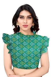 BANSARI FASHION Women's Georgette Saree with Unstitched Blouse-Piece [Green]-thumb4