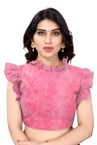 BANSARI FASHION Women's Georgette Saree with Un-stitched Blouse-Piece [Pink]-thumb4