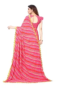 BANSARI FASHION Women's Georgette Saree with Un-stitched Blouse Piece [Pink]-thumb2