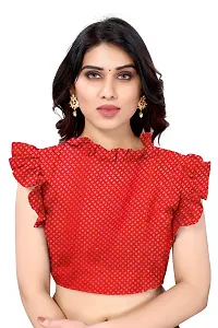 BANSARI FASHION Women's Chiffon Saree with Unstitched Blouse Piece (Rama)-thumb4