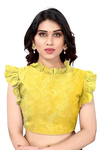 BANSARI FASHION Women's Georgette Saree with Un-stitched Blouse Piece [Yellow]-thumb4