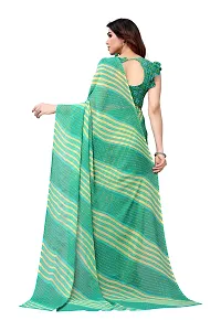 BANSARI FASHION Women's Georgette Saree with Unstitched Blouse-Piece [Green]-thumb2