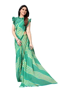 BANSARI FASHION Women's Georgette Saree with Unstitched Blouse-Piece [Green]-thumb3