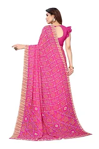 BANSARI FASHION Women's Georgette Saree with Unstitched Blouse Piece (Pink).-thumb3