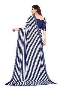 BANSARI FASHION Women's Georgette Saree with Unstitched Blouse Piece (Blue).-thumb3