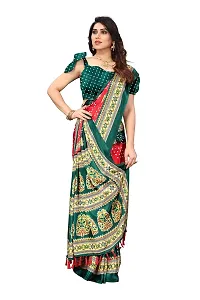 BANSARI FASHION Women's Silk Blend Saree with Unstitched Blouse Piece (Red)-thumb3