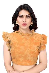 BANSARI FASHION Women's Georgette Saree with Unstitched Blouse Piece [Orange]-thumb4