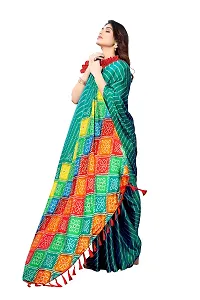 BANSARI FASHION Women's Chiffon Saree with Unstitched Blouse Piece (Rama)-thumb3