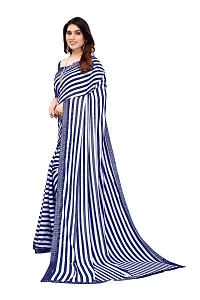 BANSARI FASHION Women's Georgette Saree with Unstitched Blouse Piece (Blue).-thumb1