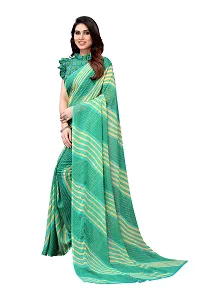 BANSARI FASHION Women's Georgette Saree with Unstitched Blouse-Piece [Green]-thumb1