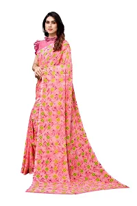 BANSARI FASHION Women's Georgette Saree with Un-stitched Blouse-Piece [Pink]-thumb1