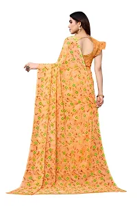 BANSARI FASHION Women's Georgette Saree with Unstitched Blouse Piece [Orange]-thumb3