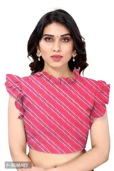 BANSARI FASHION Women's Georgette Saree with Un-stitched Blouse Piece [Pink]-thumb5