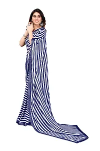 BANSARI FASHION Women's Georgette Saree with Unstitched Blouse Piece (Blue).-thumb2