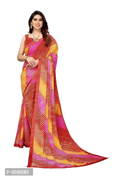 Buy BANSARI FASHION Women's Georgette Saree with Unstitched Blouse