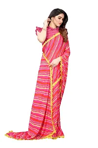 BANSARI FASHION Women's Georgette Saree with Un-stitched Blouse Piece [Pink]-thumb3