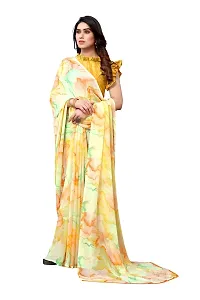 BANSARI FASHION Women's Georgette Saree with Unstitched Blouse Piece [Yellow]-thumb3