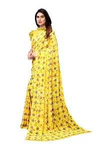 BANSARI FASHION Women's Georgette Saree with Un-stitched Blouse Piece [Yellow]-thumb1